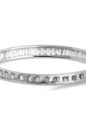 <span>DIAMOND  CLOSEOUT! </span>  .85ct 14kt White Gold Pave Set Eternity Wedding Band size 6.5