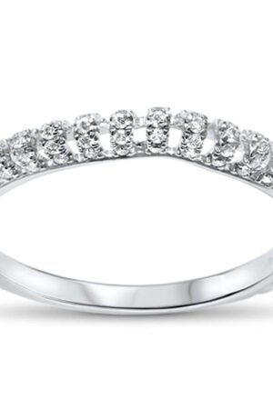 <span style="color:purple">SPECIAL!</span> .24cts Modern F-VS2 Round Diamond Wedding Anniversary Band Size 6.5