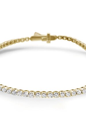 <span style="color:purple">SPECIAL!</span> 3.01ct 14KT Yellow Gold Diamond Tennis Bracelet 7" Long