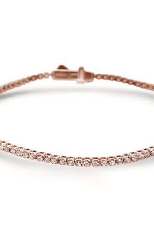 <span style="color:purple">SPECIAL!</span> 1.98ct G SI 14KT Rose Gold Diamond Tennis Bracelet 7"