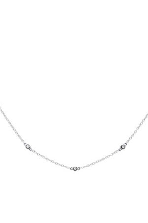 <span>DIAMOND CLOSEOUT! </span> .49ct 14k White Gold Diamond by The Yard Pendant Necklace 18" Long