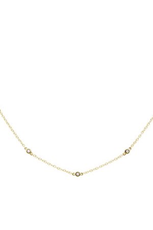 <span>DIAMOND CLOSEOUT! </span> .50ct 14k Yellow Gold Diamond by The Yard Pendant Necklace 16+2" Ext.