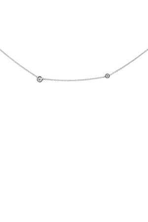 <span>DIAMOND CLOSEOUT! </span>.06ct G SI 14K White Gold Diamond Illusion Setting Diamond By the Yard Pendant Necklace 18"