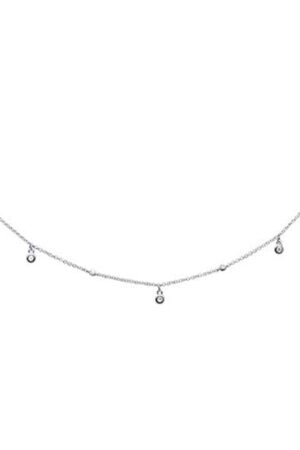<span>DIAMOND CLOSEOUT! </span>.13ct G SI 14K White Gold Diamond Drop Style Diamond by the Yard Pendant Necklace 18"