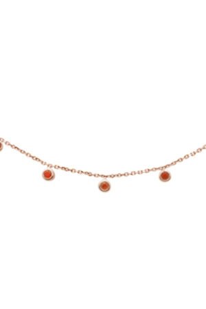 <span>GEMSTONE CLOSEOUT! </span> .14ct 14K Rose Gold Natural Ruby Gemstone by the Yard Pendant Necklace 18"