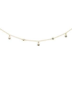 <span>DIAMOND CLOSEOUT! </span>.43ct G SI 14K Yellow Gold Diamond Diamond By the Yard Pendant Necklace 18"