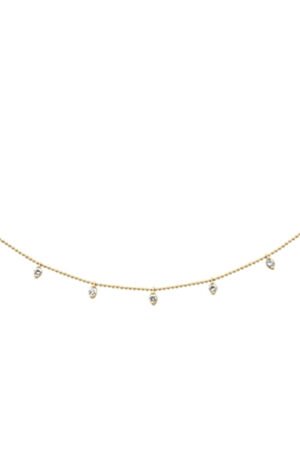 <span style="color:purple">SPECIAL!</span> .84ct G SI 14K Yellow Gold Diamond Bead Style Chain Dia by The Yard Pendant Necklace