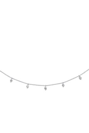<span style="color:purple">SPECIAL!</span> .86ct G SI 14K White Gold Diamond Bead Style Chain Dia by The Yard Pendant Necklace