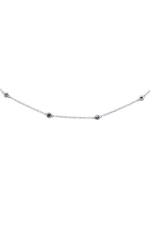 <span>GEMSTONE CLOSEOUT! </span> .62ct G SI 14K White Gold Blue Sapphire Gemstone By the Yard Style Pendant Necklace
