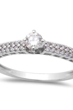 <span>DIAMOND CLOSEOUT! </span> .30cts Round Diamond Engagement Promise Ring Size 6.5